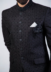 MENS BLACK EMBROIDED PRINCE COAT YSP25 - Yes the instyle