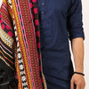 Kamaal Khan Colorful Mehrabi Tharri Shawl - Red