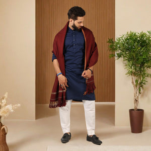 Kamaal Khan Peshawari Dhussa Shawl (Medium) - Oak Brown