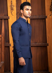 Boski Navy Blue Kurta Trouser with Suiting Waistcoat