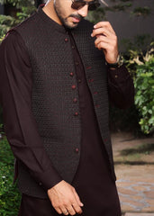 (3 Piece) - Dark Brown Suit with Matching Waistcoat