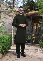 (3 Piece) - Dark green Suit with Matching Waistcoat