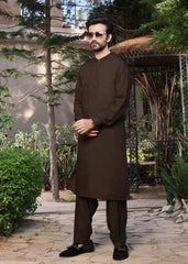 (3 Piece) - Festive Brown Suit with Matching Waistcoat