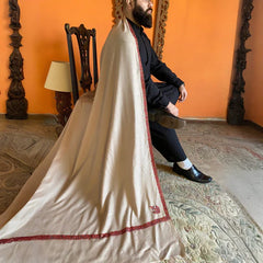 Luxurious Men’s Kashmiri Hand-Embroidered Shawl – Pure Australian Merino Wool – Lightweight & Warm | Beige 1 Brand Logo PKR 30,000