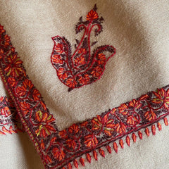 Luxurious Men’s Kashmiri Hand-Embroidered Shawl – Pure Australian Merino Wool – Lightweight & Warm | Beige 1 Brand Logo PKR 30,000