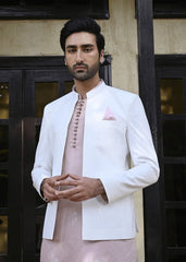 HK Fashion White Front Open Prince coat For Wedding
