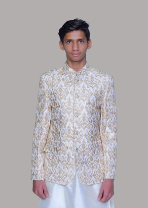Dress Designers White Skin EMB Prince Coat