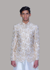 Dress Designers White Skin EMB Prince Coat