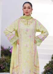 Farah Talib Aziz | Zaza Prints 24 | KELLY LIME SHIRT AND DUPATTA