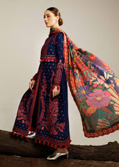 Hussain Rehar | Winter Shawl Khaddar 23 | Cerulean