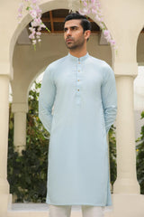 Sky Blue Kurta with White Trouser - Men