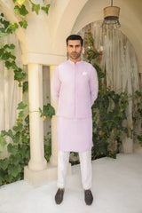 Lilac Kurta Trouser with Blended Waistcoat - Men