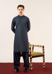 Midnight Blue Blended Kameez Shalwar - Men