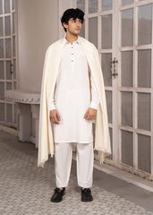 Abdullah Amin By Muraqsh Off White Wool Shawl