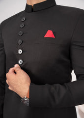HK Fashion Black Cross Style Prince Coat