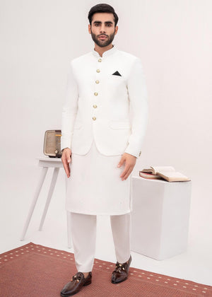 HK Fashion Off White Prince Coat For Wedding