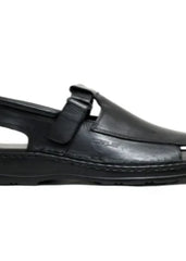 LEATHER SANDAL - 4001 BLACK - Starlet Shoes