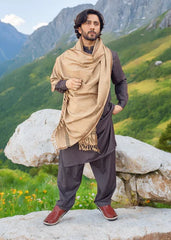 Kamaal Khan Peshawari Dhussa Shawl (Medium) - Badami