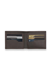 Premium Leather Dark Brown Minimalistic Slim Luxury Wallet For Men (MW0077-002)