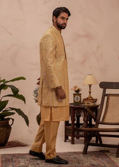 Shahi Short Sherwani -Open Front- Gold - Eminence