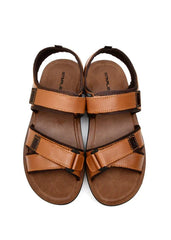 LEATHER SANDAL - AK-110 TAN - Starlet Shoes