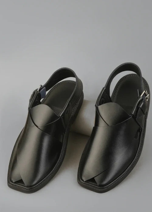 Khan's Wear Peshawri Chappal (Charsadda) Black