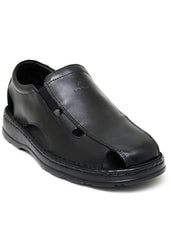 LEATHER SANDAL - 4007 BLACK - Starlet Shoes