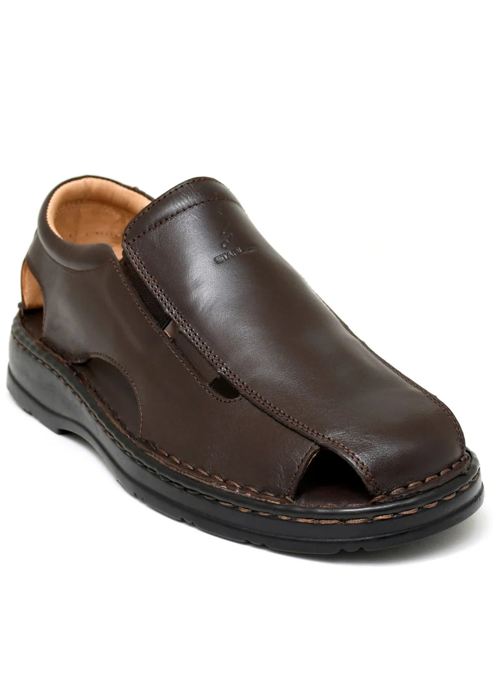 LEATHER SANDAL - 4007 BROWN - Starlet Shoes