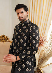 Black & Golden Prince Coat - Azlan Shahzad