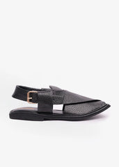 Saplaay Charsadwal Black Grained Leather For Men