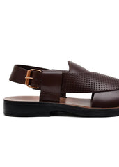 Starlet Shoes LEATHER PESHAWARI CHAPPAL - PS-1515 BROWN