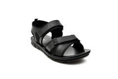 LEATHER SANDAL - AK-110 BLACK - Starlet Shoes