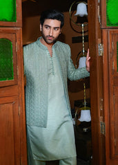 HK Fashion Mint Green Front Open Princecoat