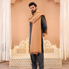 Deenaar Camel Brown Bannu Wool Shawl
