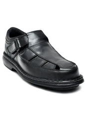 LEATHER SANDAL - 5050 BLACK - Starlet Shoes