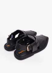 Saplaay Charsadwal Black Grained Leather For Men