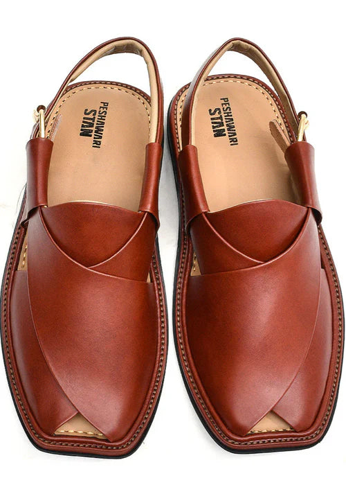 Starlet Shoes LEATHER PESHAWARI CHAPPAL - ATG0004 - BROWN