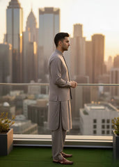 (3 Piece) - Matte Stone Suit For Men