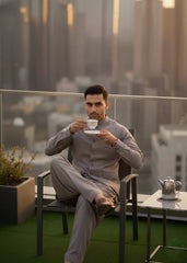 (3 Piece) - Matte Stone Suit For Men