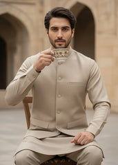 (3 Piece) - Beige Suit with Matching Waistcoat