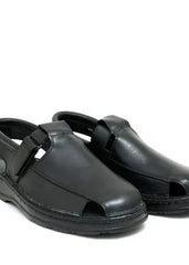 LEATHER SANDAL - 4001 BLACK - Starlet Shoes