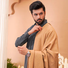 Deenaar Camel Brown Bannu Wool Shawl