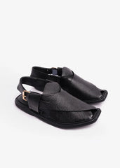 Saplaay Charsadwal Black Grained Leather For Men