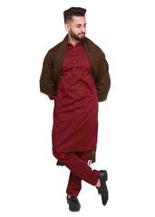 Peshawari Dhussa Shawl - Coffee Brown