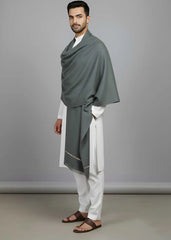 Kashmiri Baildar Dhussa Shawl For Men - Cool Grey