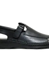 LEATHER SANDAL - 4001 BLACK - Starlet Shoes