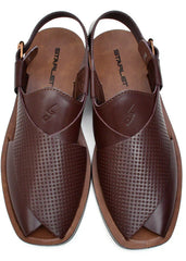 Starlet Shoes LEATHER PESHAWARI CHAPPAL - PS-1515 BROWN