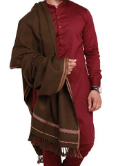 Peshawari Dhussa Shawl - Coffee Brown