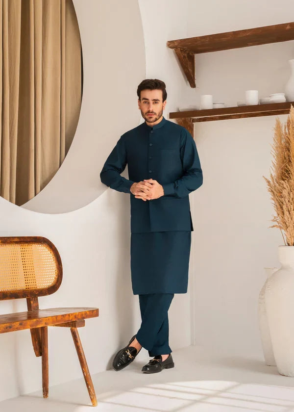 Teal Waistcoat Men YSW20 - Yes the instyle