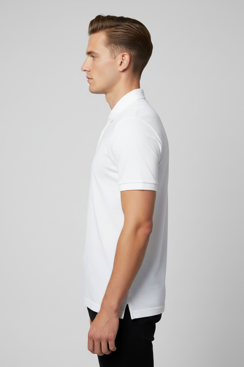 Zayan Men’s Premium White Polo Shirt – Slim Fit Export Quality Cotton